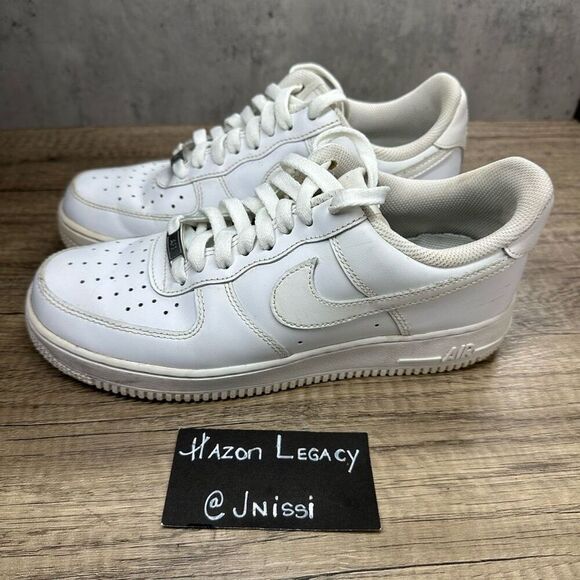 Nike~Men’s~Air Force 1 Low '07 White Used~Size 7.5 - Picture 1 of 8